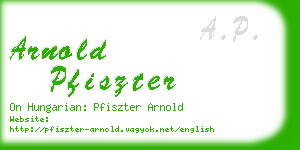 arnold pfiszter business card